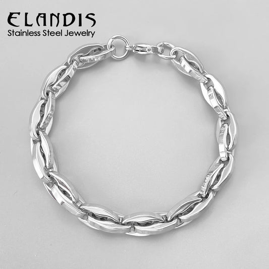 ELANDIS Herren Retro Lippenkette Armband Wasserdicht Edelstahl Gliederarmband Rock Punk Schmuck Geschenke