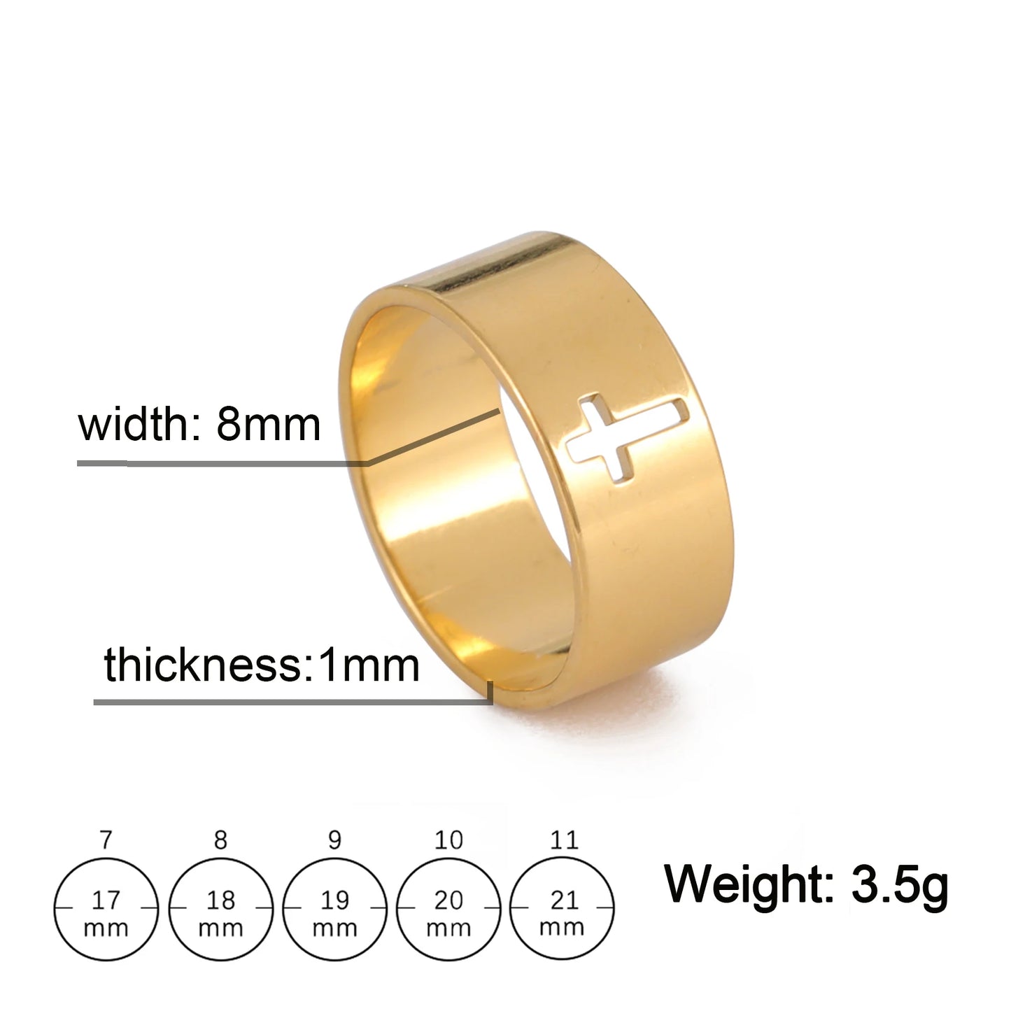 Bibelvers Hohlkreuz Frauen Fingerring Edelstahl Gold Stahl Schwarz Farbe Christian Jesus Männer Schmuck Geschenk Eheringe