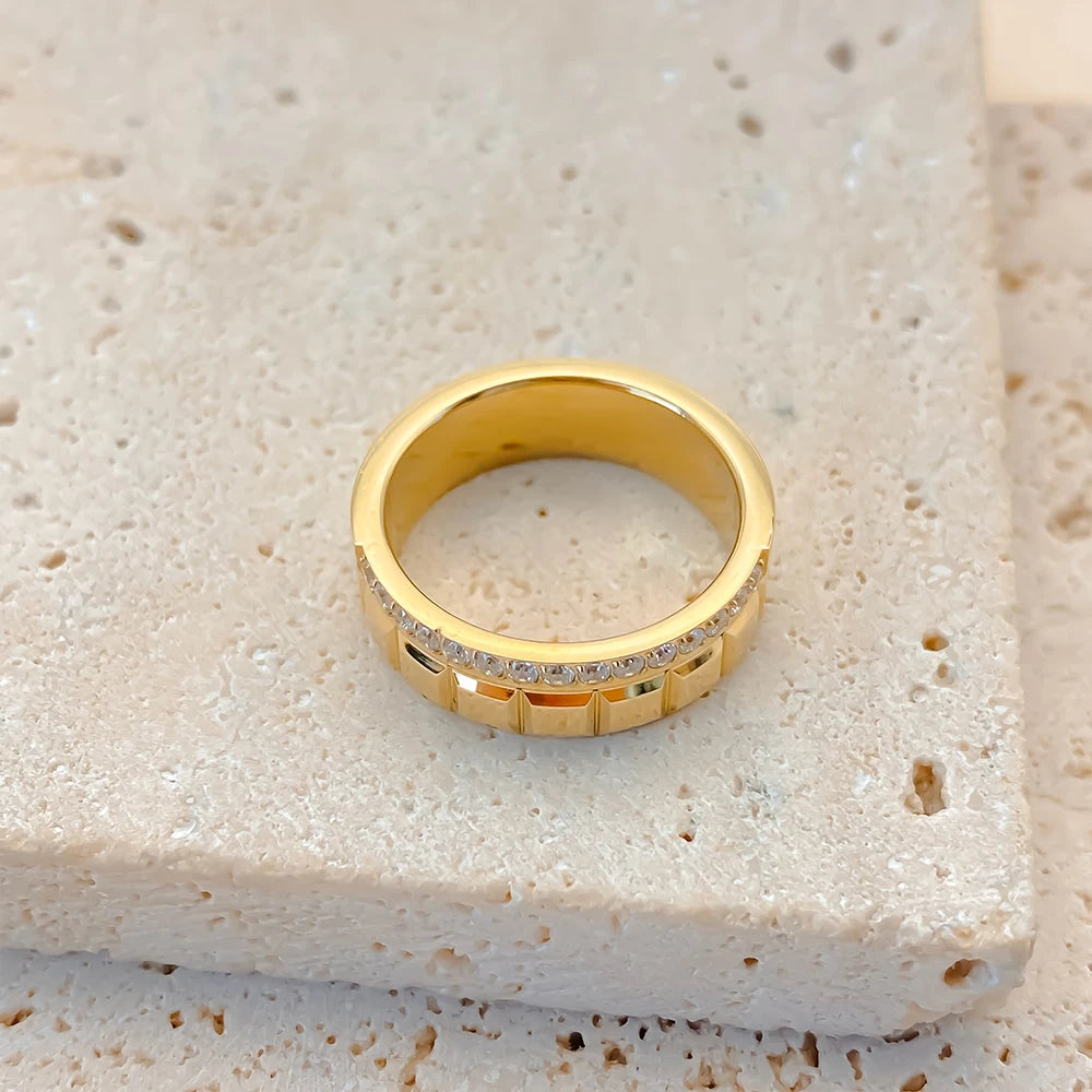 eManco Mode Paar Ringe Trendy Herren Edelstahl Zirkonia Ring Ehering Schmuck Großhandel 48 Stunden Versand