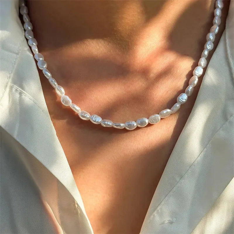Neue Mode Oval Imitation Perle Kette Armband Halskette Männer Frauen Handgemachte Klassische Kette Perlen Armband für Männer Schmuck Set