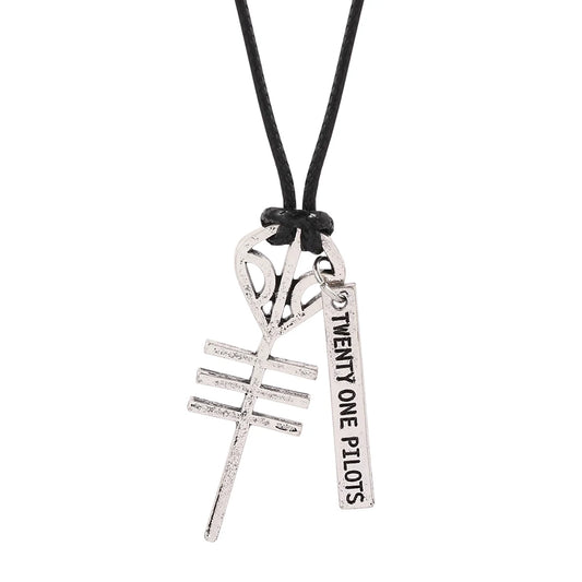 Twenty One Rock Band Halsketten Anhänger Kordel BFF Beste Freunde Skelett Halskette Punk Männer Frauen Musik Hip Hop Schmuck