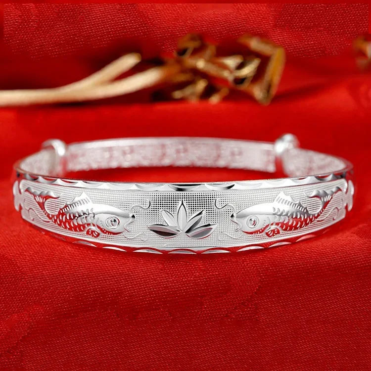 Luxuriöse Fische aus 925er-Sterlingsilber, viele Lotus-Armbänder, Armreifen für Damen, Mode, Party, Hochzeit, Designer-Schmuck, Urlaubsgeschenke