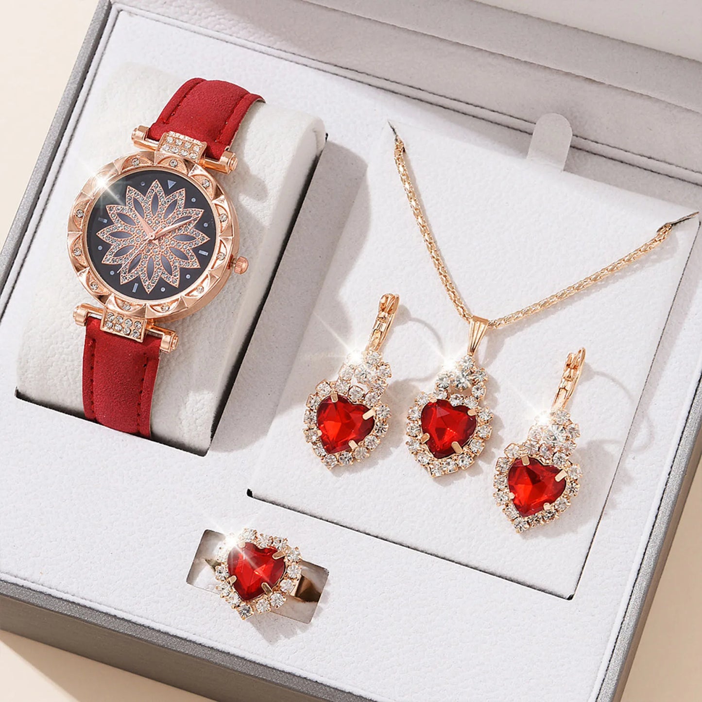Uhren setzt Geschenke für Frauen Kristall bling Armbanduhr Schmuck Kit Geschenk für Mutter Frau Freundin