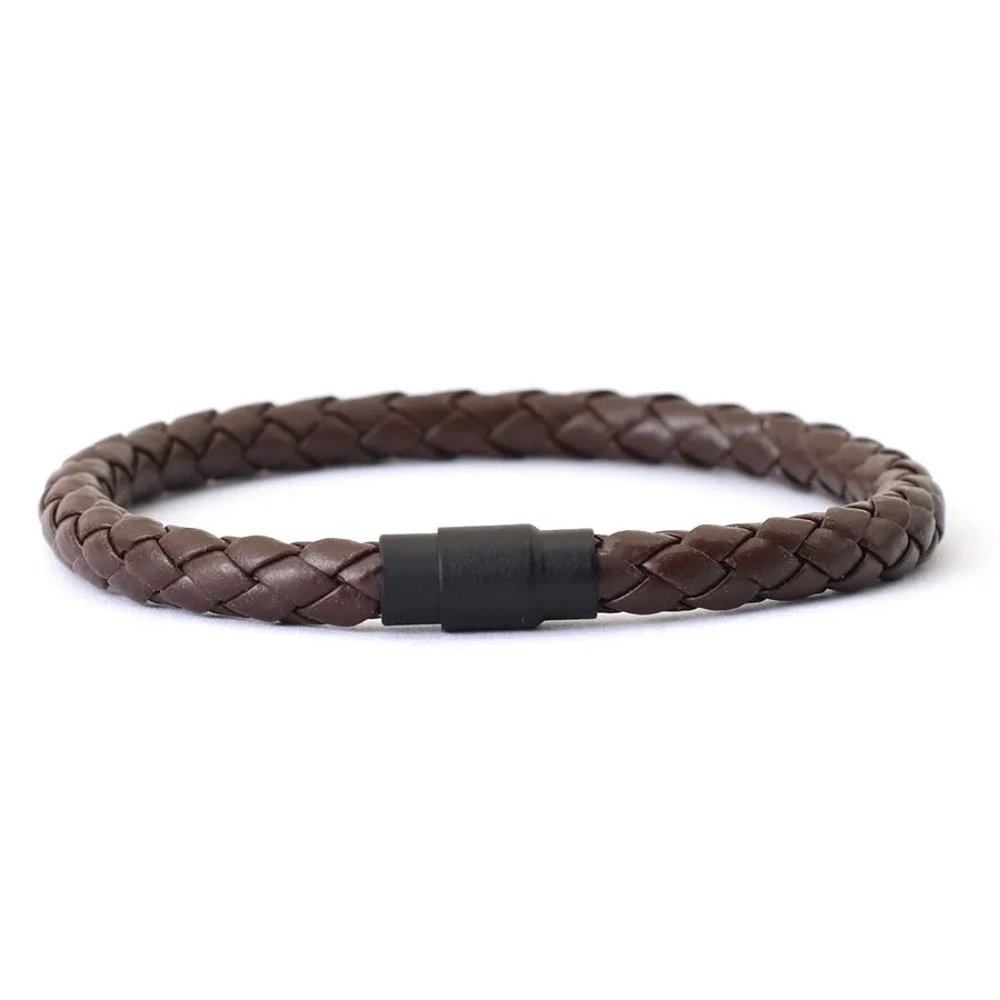 Noter Herren Leder Armband Armreif schwarz Magnets chnalle passend zu stapelbaren Braslet Freizeit zubehör Pulsera Hombre Schmuck