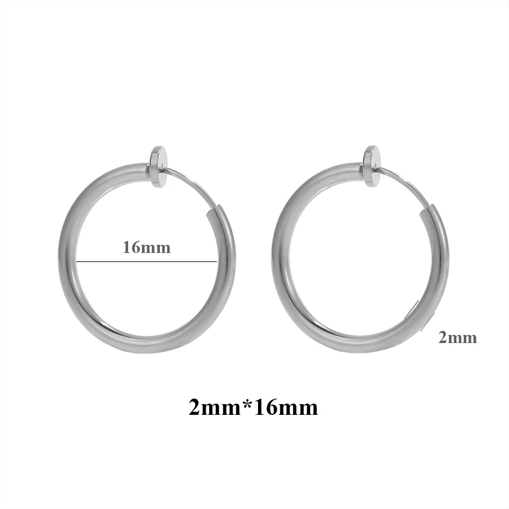 10 Stück 304 Edelstahl 2 mm Draht Ohrclips gefälschte Creolen für Frauen ohne Ohrlöcher Clip DIY Schmuckherstellung Zubehör