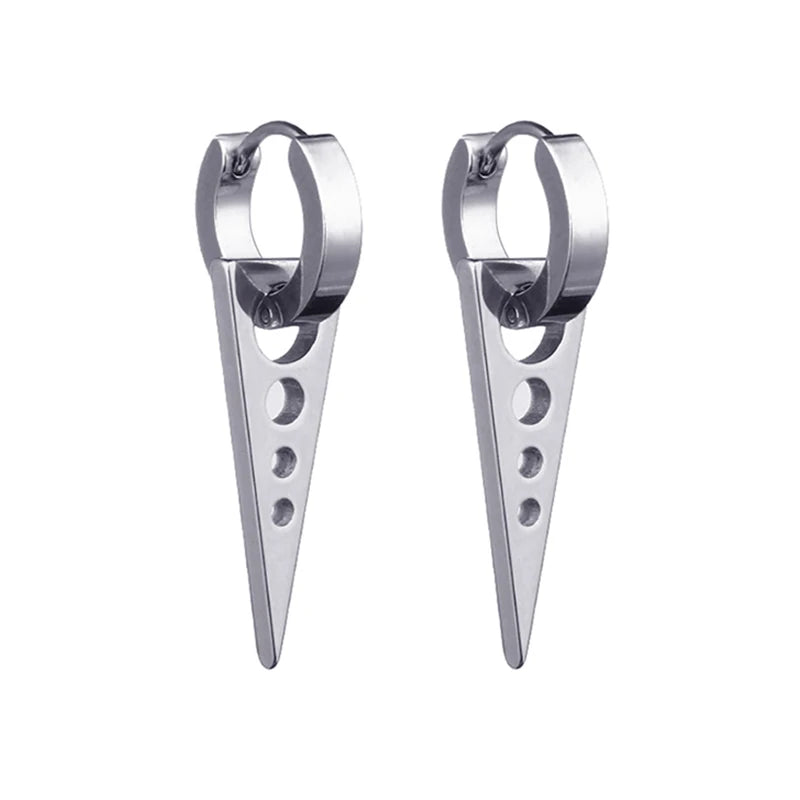 Neueste 1 Paar Edelstahl Kreuz Anhänger Baumeln Lange Quaste Unisex Creolen Männer/Frauen Punk Gothic Schmuck Beste Geschenke
