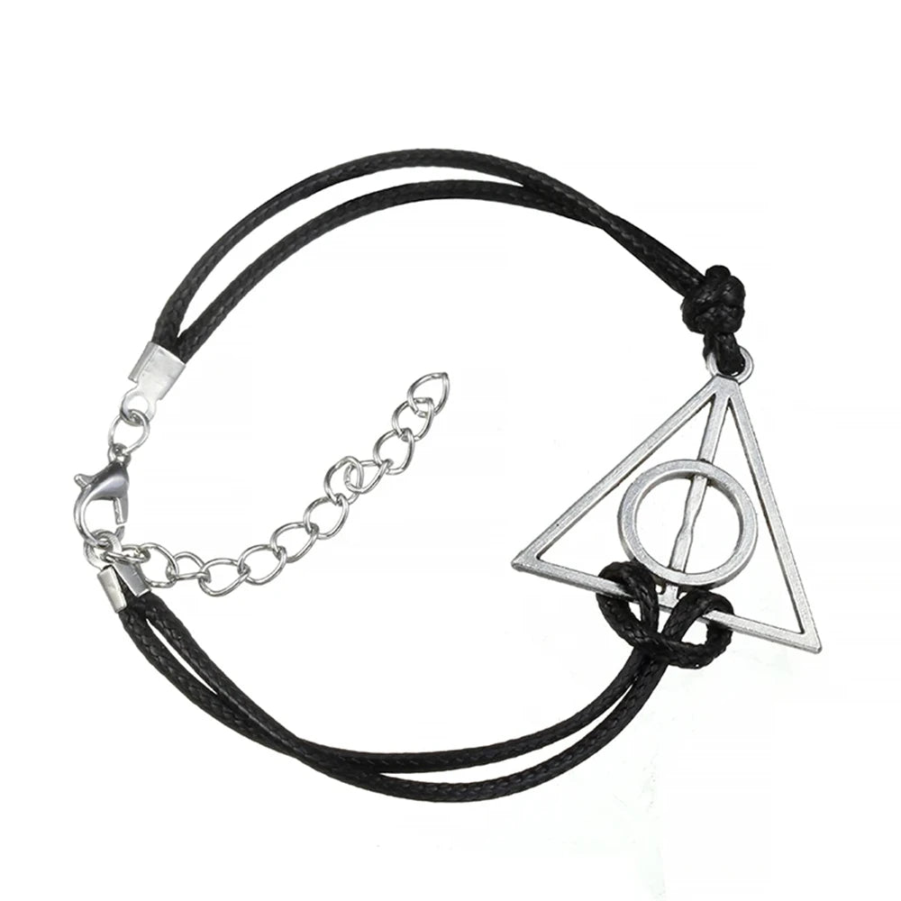 Neuer Modeschmuck, antiker Charme, Potter Heiligtümer des Todes, Lederband-Armband für Männer und Frauen, Geschenke