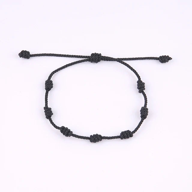 Rote Schnur-Armbänder, verstellbar mit 7 Knoten, viel Glück, rotes Schnur-Armband, Amulett zum Schutz, Freundschaft, Männer, Frauen, Paar, Geschenke
