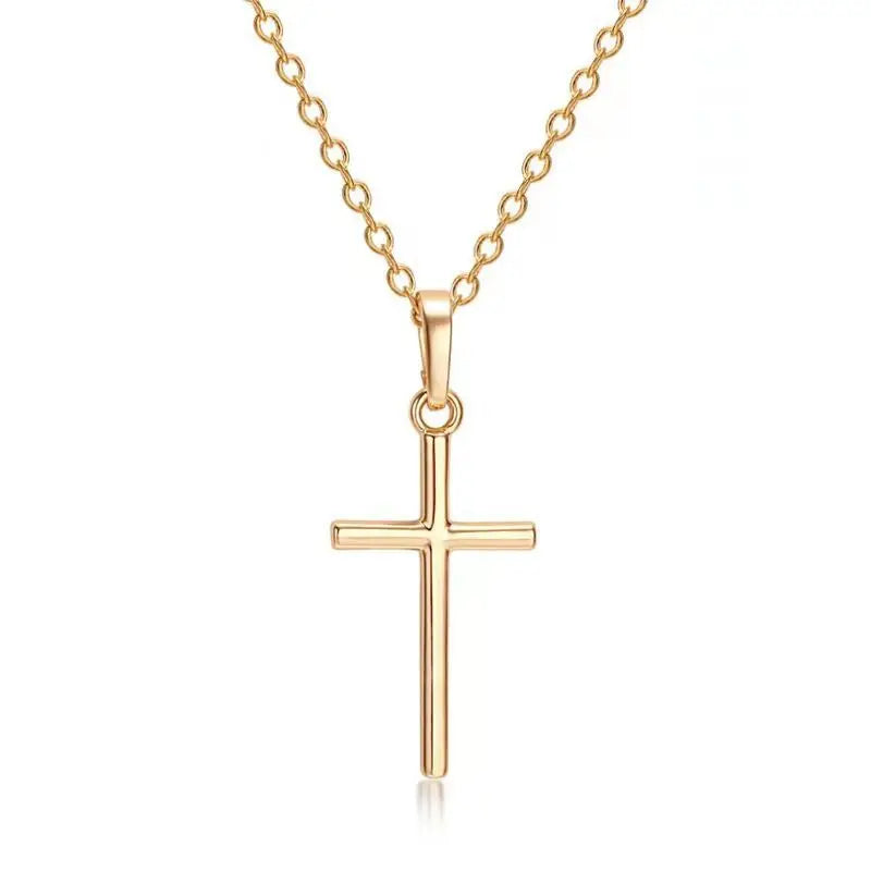 Mode Christian Jesus Kreuz Halsketten Silber Farbe Lange Kette Einfache Anhänger Für Frauen Männer Schmuck Geschenke Dropshipping