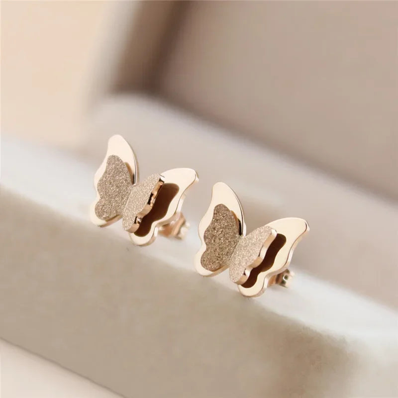 Edelstahl Schmetterling Creolen Für Frauen Schmuck Geschenk Weibliche Lange Quaste Matt Matte Tropfen Ohrringe Koreanische Gesendet Kostenlos