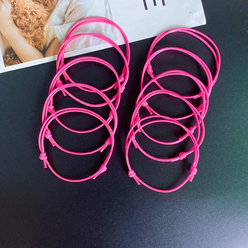 10 teile/lose Einstellbare Wachs Seil Fußkettchen für Frauen Männer Schwarz Rot Weiß Bunte Mode Fuß Armband Großhandel Schmuck Dropshippin