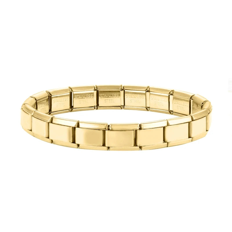 Neue frauen männer Schmuck DIY 9MM Breite Italienische Elastische Charme Armband Einfarbig Edelstahl Mode Armreif