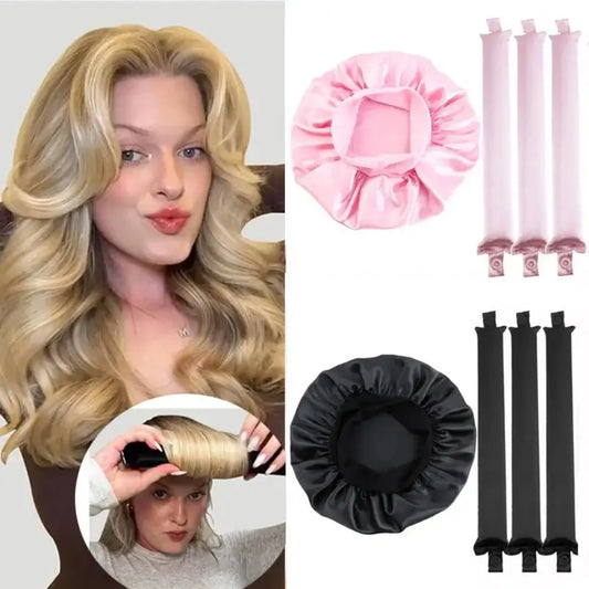 Heatless Curling Rod Stirnband Lazy Hair Curler Keine Hitze Lockenwickler Locken Schlafen Weiche Flexi Stange mit Motorhaube Haar Styling Werkzeuge