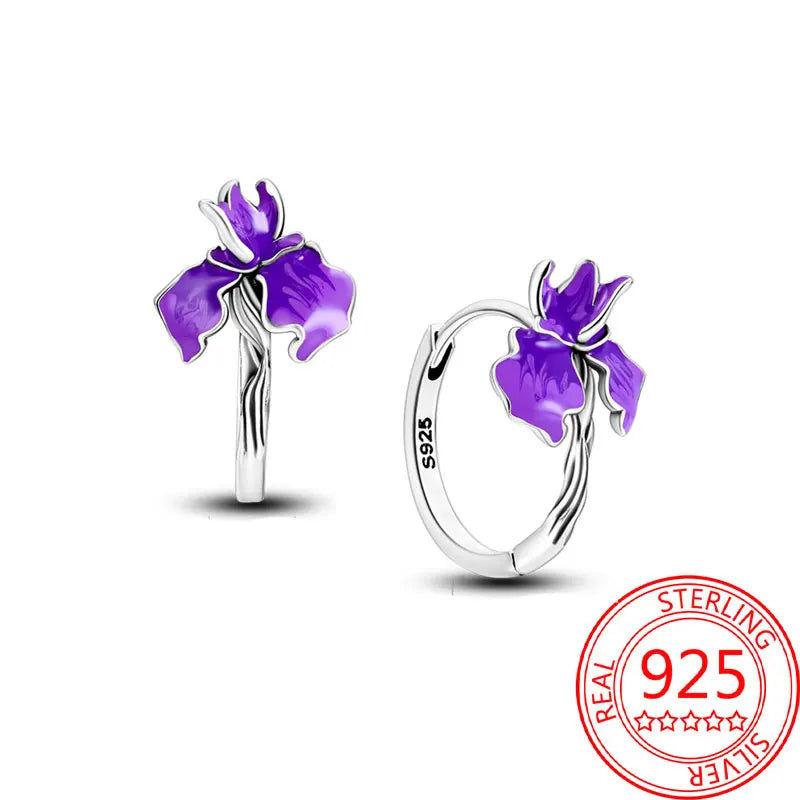 Schmetterlings-Ohrringe, Original 925er Silber, rosa Schleife, Herz, Zirkon, Stern, Blume, Ohrstecker, Damen, Schmuck, Geschenk, Liebe, Valentinstag-Set