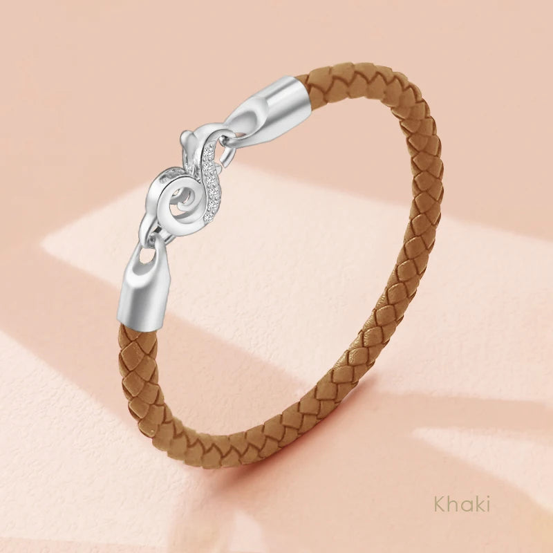 Neue 100% S925 Sterling Silber Haken Armband für Frauen Echtes Geflochtenes Leder Armband Weibliche Mode Schmuck Weihnachten Geschenke