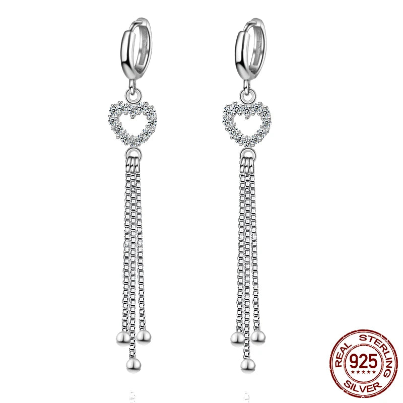 Leuchtende Muschel-Ohrringe für Damen, Original-Ohrringe aus 925er-Sterlingsilber, Pavé-CZ-Stern, Mond, Creolen, Verlobung, Hochzeit, Schmuck