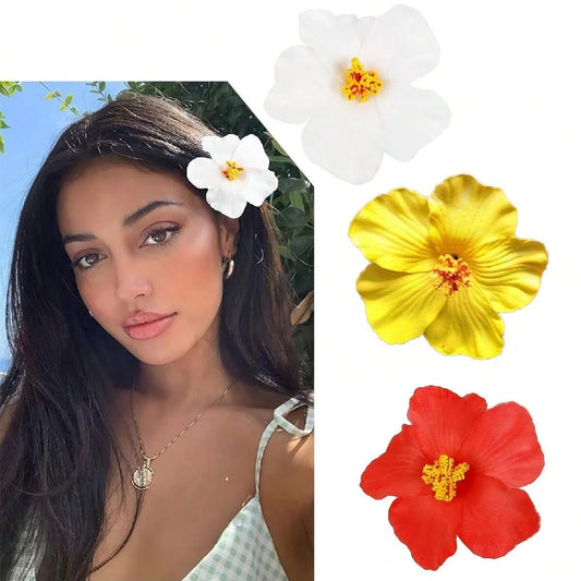 Neue böhmische Stil Hibiskus Blume süße Meer Strand Resort Stil Ei Blume Haarspange für Frauen
