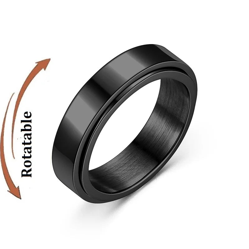 Kristall Angst Relief Spinning Ring Für Paare Edelstahl Frei Drehen Fidget Spinner Metall Ringe Anillo Antiestres