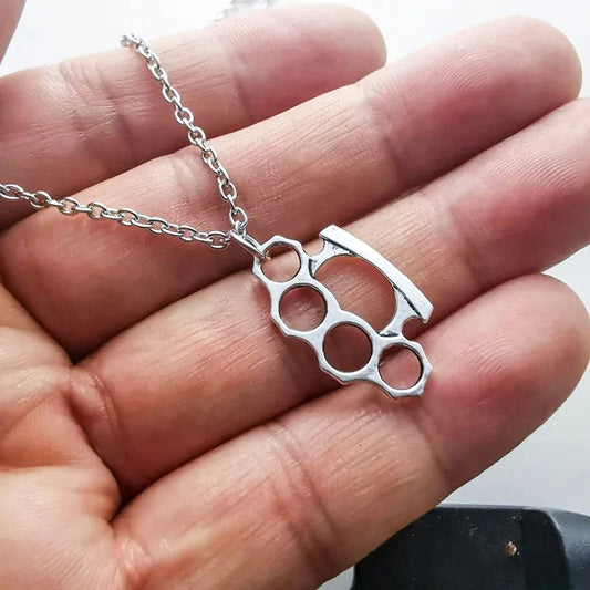 Halskette mit Schlagring-Anhänger für Damen und Herren, Halskette, Vintage, Sommer, Gothic, Gothic, Schmuck, Trend 2022, Accessoires, Urlaubsgeschenke
