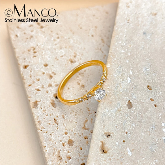 eManco Ehering Ewigkeit Ringe Frauen Brillante Runde Zirkonia Luxus Verlobungsring Dünne Elegante Weibliche Schmuck