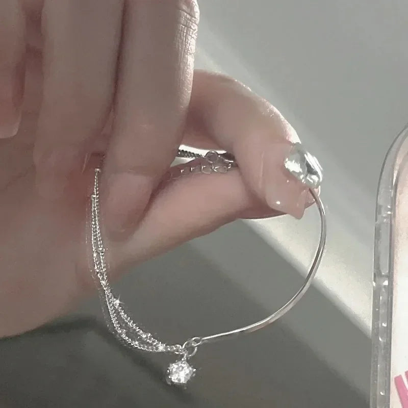 925 Sterling Silber Schöne Sterne Armbänder für Frauen Koreanische Mode Designer Party Hochzeit Schmuck Urlaub Geschenk Frauen Armband