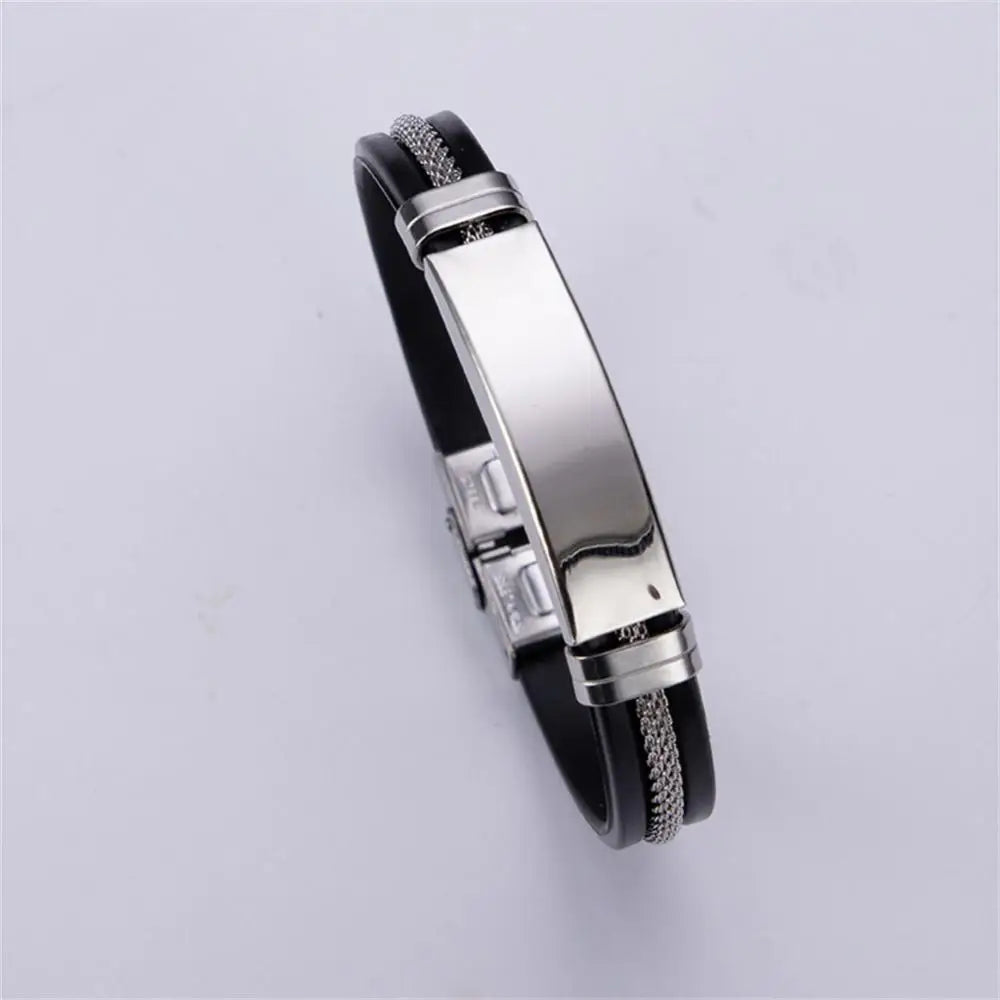 Edelstahl Armband Männer schwarz Armband Armreifen Schmuck Zubehör Geschenk Armbänder Frauen lässig Punk Armband Armreif