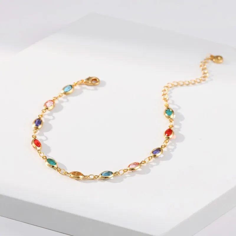 Elegantes 18 Karat vergoldetes buntes Strass-Perlen-Armband für Frauen, 2025, neuer Trend, Armbänder, Party-Schmuck, Geschenke