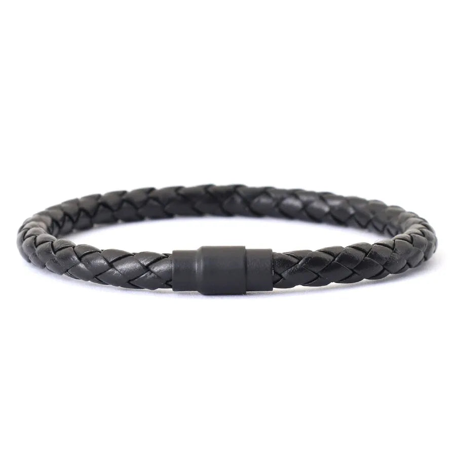 Noter Herren Leder Armband Armreif schwarz Magnets chnalle passend zu stapelbaren Braslet Freizeit zubehör Pulsera Hombre Schmuck