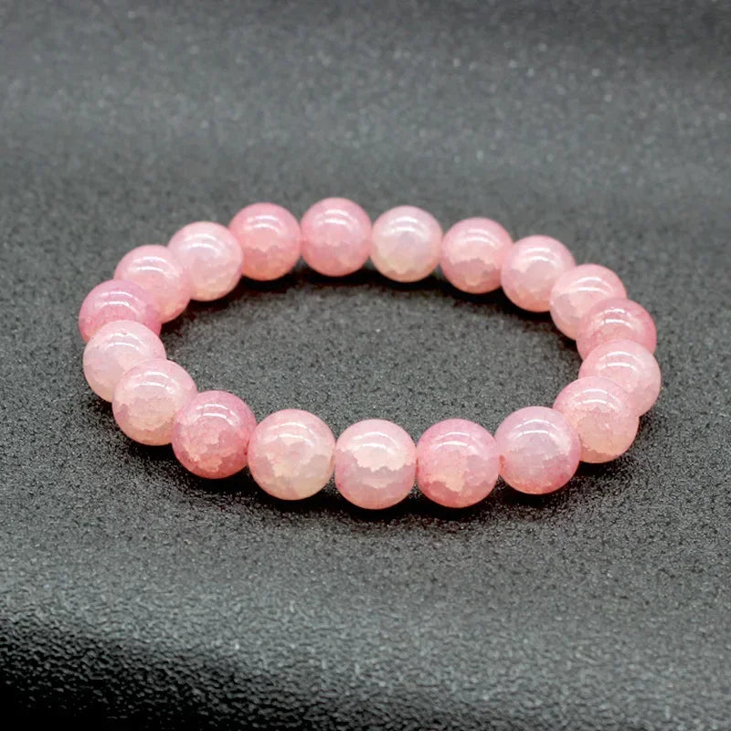 Mode Rosa Kristall Quarz Naturstein Armband Elastische Reiki Healing Energie Strang Armreifen Schmuck Perlen Liebhaber Frau Geschenk