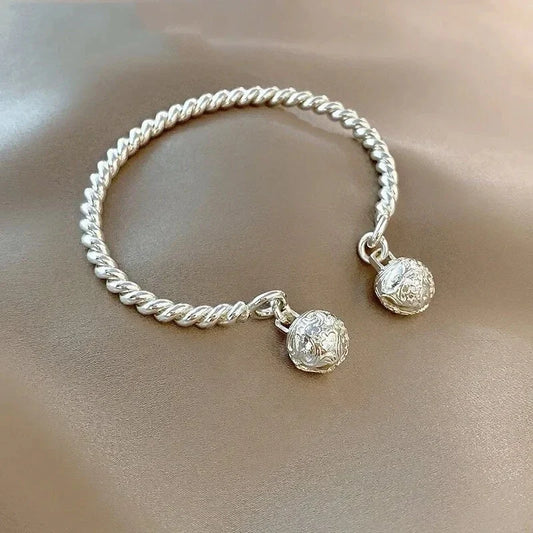 Luxus Sterling Silber Retro hübsche Doppel palast Glocke Manschette Armreif Armband für Frau Mode Party Designer Schmuck Geschenke