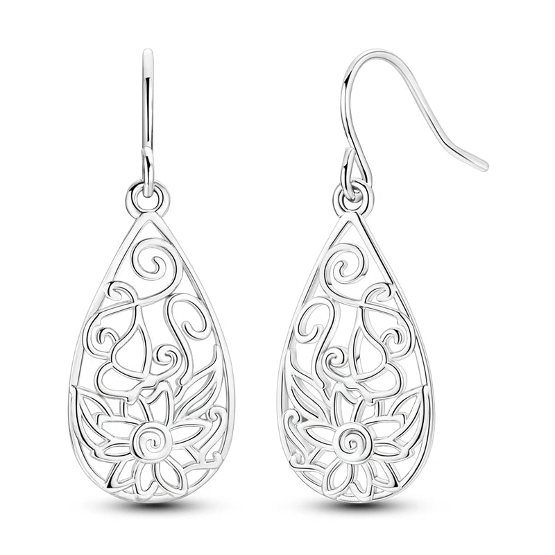 2025 neue 925 Sterling Silber Creolen Blumen Zirkon Tropfen Ohrringe Stud Für Frau Feine Geburtstag Hochzeit Schmuck Geschenke