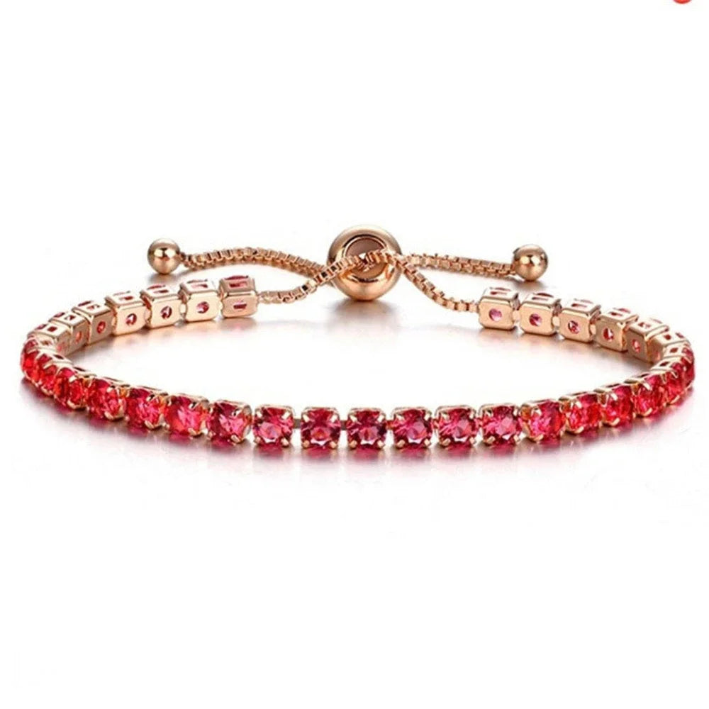 Luxus Zirkonia Tennis Armband Glänzenden Kristall Push-pull Armband Frauen Einfache Einstellbare Schmuck Party Hochzeit Zubehör