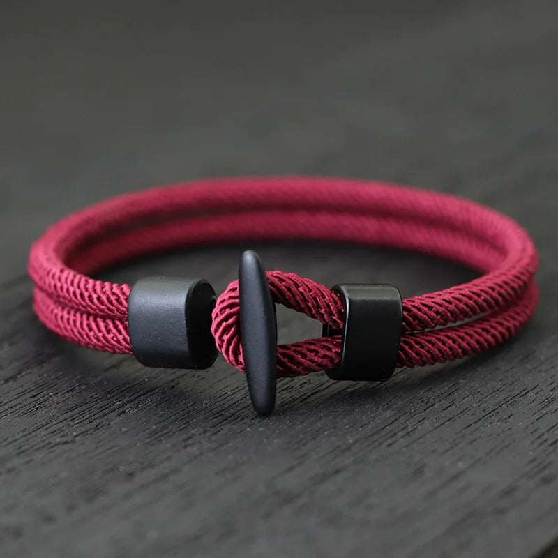 Neue Seil Armband Homme Hiphop Outdoor Camping Abenteuer Armband Pulsera Roja Tela Hand Zubehör Viking Schmuck Punk Joias