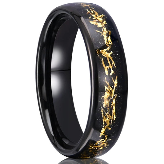 Wolfram karbid Meteorit Galaxie Ring, schwarz 6mm Herrenmode Luxus bequeme Ehering Jubiläums geschenk für Paare