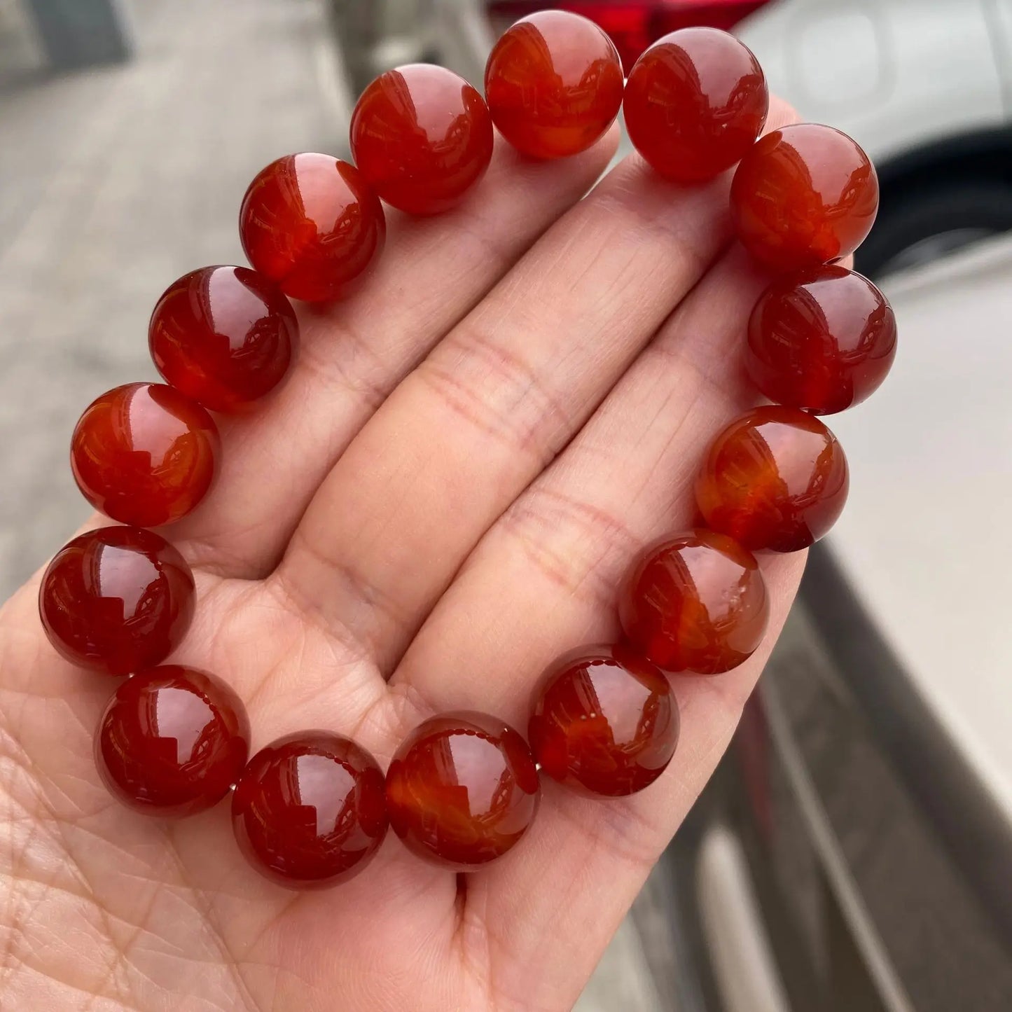 Natürliche rote Karneol Perlen Armbänder natürliche rote Achat Onyx Stein Perlen Stretch Armbänder Yoga Heilung Frauen Männer Schmuck Geschenke
