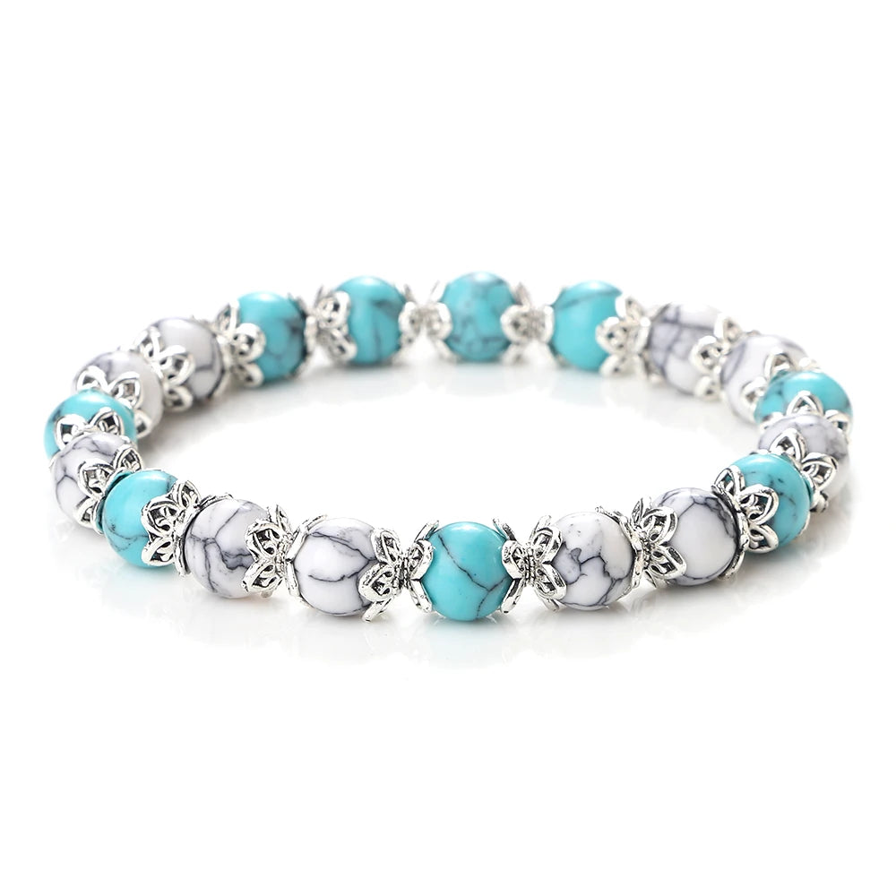 Gebet Lotus Legierung Spacer Perlen Armband 8mm Natürliche Cat Eye Streifen Achat Perlen Armreif Kette Pulsera Schmuck Geschenk für freund Neue