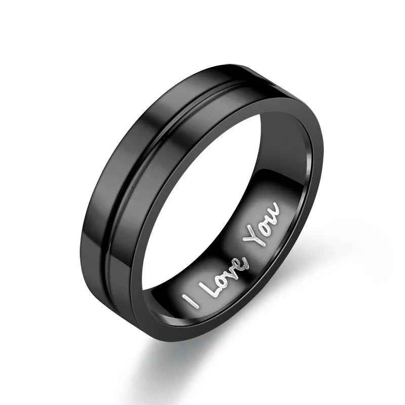Mode Edelstahl Paar Verlobungsringe für Frauen Männer Kristall ICH LIEBE DICH Ring 2022, Hochzeit Schmuck Zubehör Geschenke