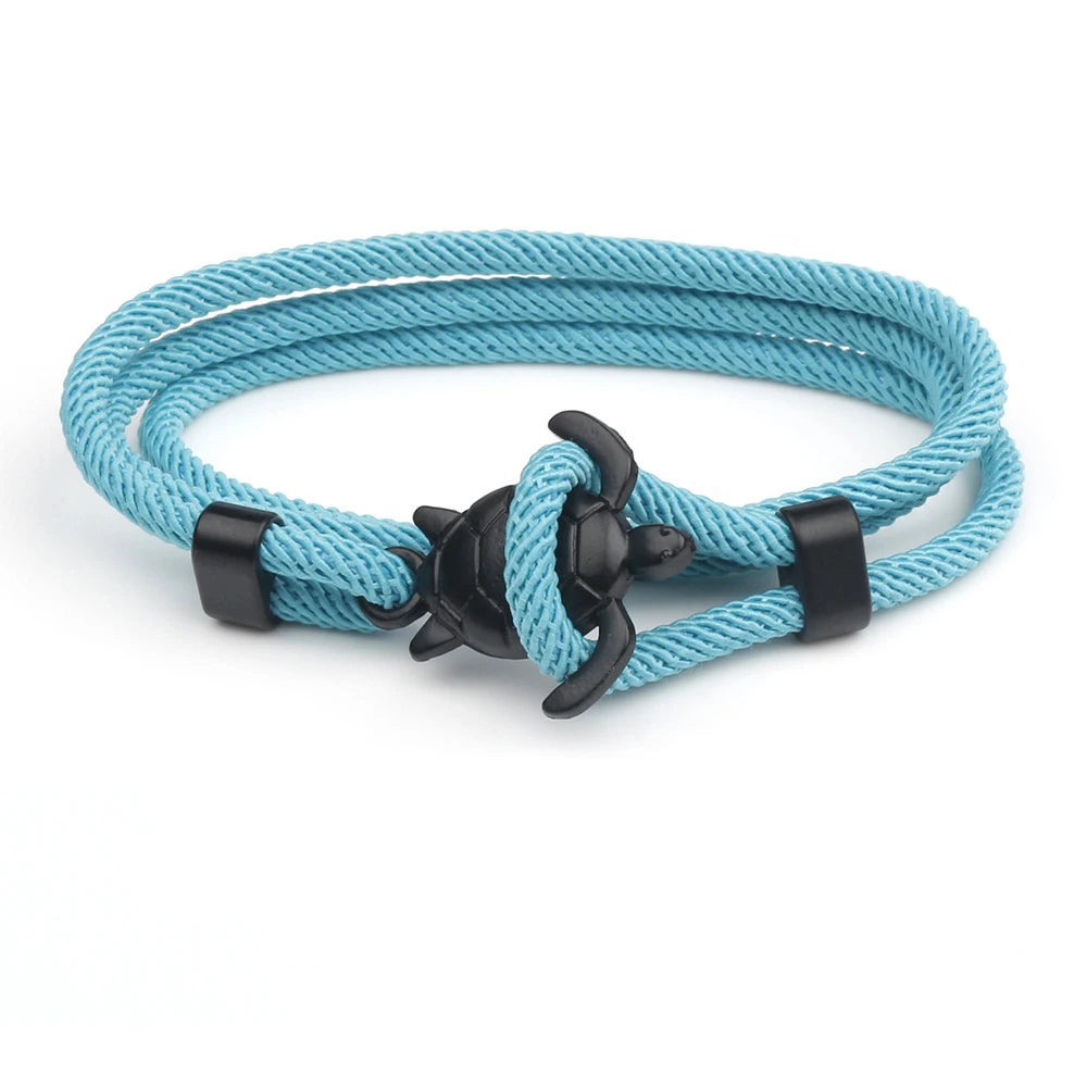 Männlich Einfache Mode Meeresschildkröte Seil Armband Hohe Qualität Milan Linie Reine Hand Stricken Armbänder Für Männer Armband Schmuck Geschenk