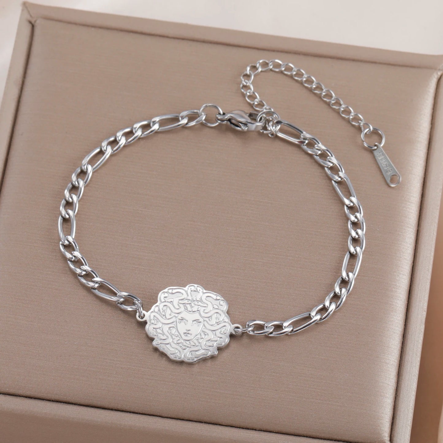 Hipee Medusa Armband für Herren, Damen, Kinder, Edelstahl-Anhänger, Armband, Schmuck