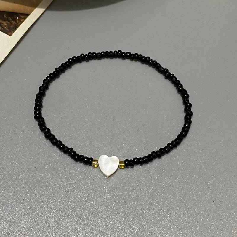 Natur Muschel Liebe Herz Armband für Mädchen Frauen Hand Schmuck Nette Romantische Handgemachte Armband Geschenk für Freund Großhandel