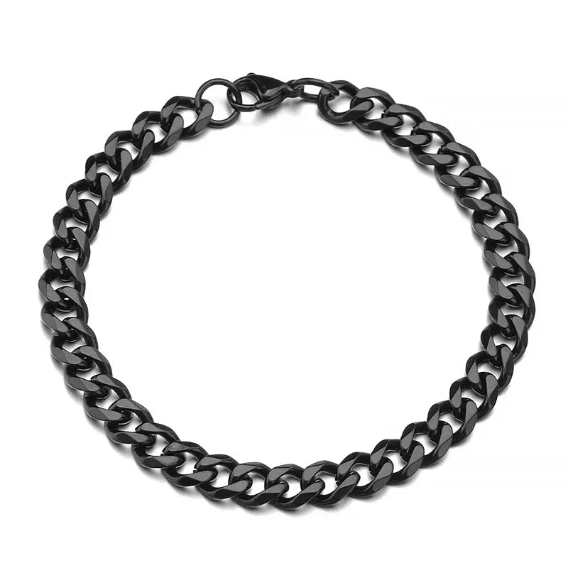 Mode Edelstahl Männer Curb Kubanischen Kette Armbänder Frauen Armband auf Hand für Paar Unisex Handgelenk Hand Schmuck