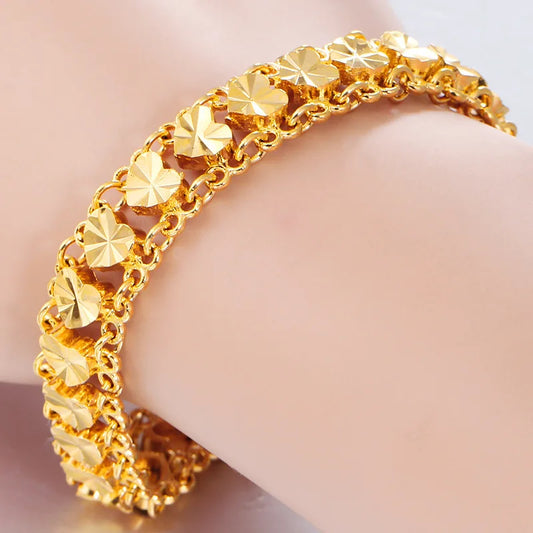 Damenarmband aus 925er Silber, 24 Karat vergoldet, 18 cm – 19 cm, Kettenarmband, edler Schmuck