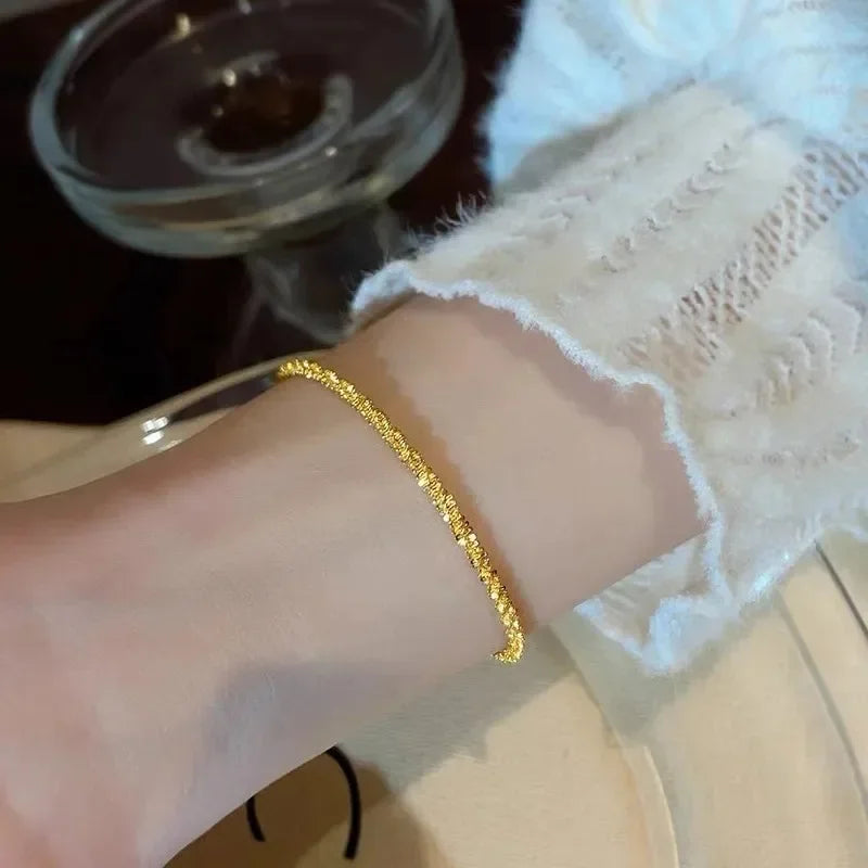 Leichte Luxus Gold Farbe funkelnde Armband kette für Frauen Temperament hochwertige Armband weibliche vielseitige Charme Schmuck