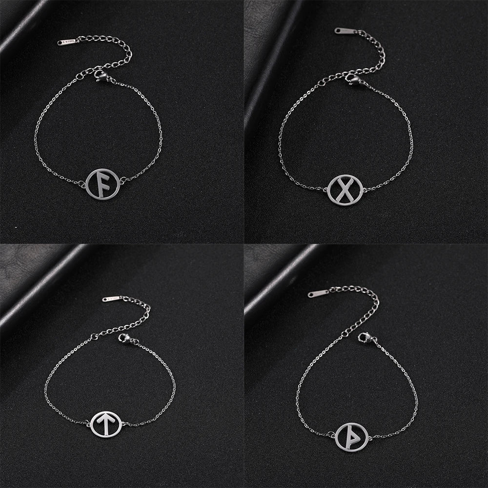 Likgreat 24 Wikinger-Runen-Charm-Armband, Edelstahl, für Damen und Herren, Schmuck, nordischer alter Schutzpatron, Odin-Amulett, Geschenk, 2023, Neu