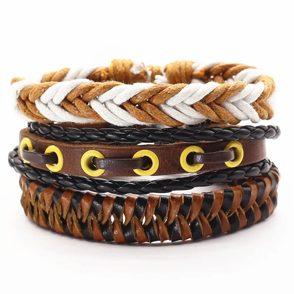 WESTBULL 3 Teile/satz Multilayer Leder Armbänder Für Männer Kreuz Charme Homme Armreifen Geschenk Schmuck