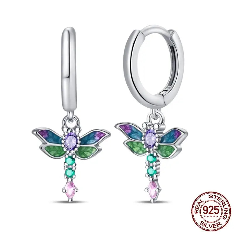 Leuchtende Muschel-Ohrringe für Damen, Original-Ohrringe aus 925er-Sterlingsilber, Pavé-CZ-Stern, Mond, Creolen, Verlobung, Hochzeit, Schmuck