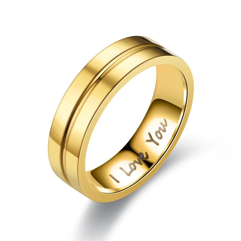 Mode Edelstahl Paar Verlobungsringe für Frauen Männer Kristall ICH LIEBE DICH Ring 2022, Hochzeit Schmuck Zubehör Geschenke