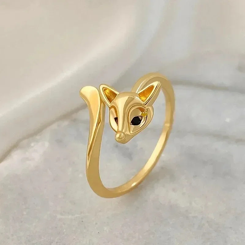 Kreativer, fuchsförmiger, verstellbarer Ring mit Öffnung für Damen und Herren, Vintage-Tierringe, Hip-Hop-Metallschmuck, Zubehör, Alem Itt