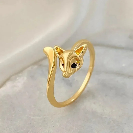 Kreativer, fuchsförmiger, verstellbarer Ring mit Öffnung für Damen und Herren, Vintage-Tierringe, Hip-Hop-Metallschmuck, Zubehör, Alem Itt