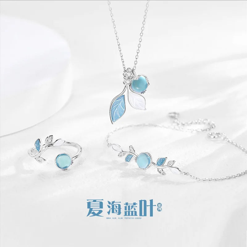 925er Sterlingsilber, trendige, einfache Halskette, Armband, Ringe, Set für Frauen und Mädchen, Hochzeit, Verlobung, Valentinstag, Geschenk